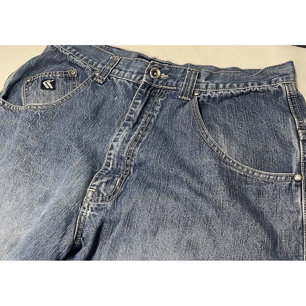 Vintage Karl Kani Y2K Hip‎ Hop Baggy Jeans Pants Blue Carpenter 34 x 32 Denim